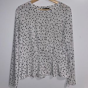 Banana Republic Black/White Peplum Blouse
